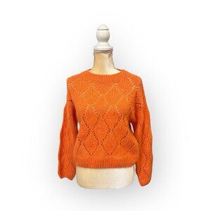NEW Moon River Orange Knit Sweater Size Xs Extra Small